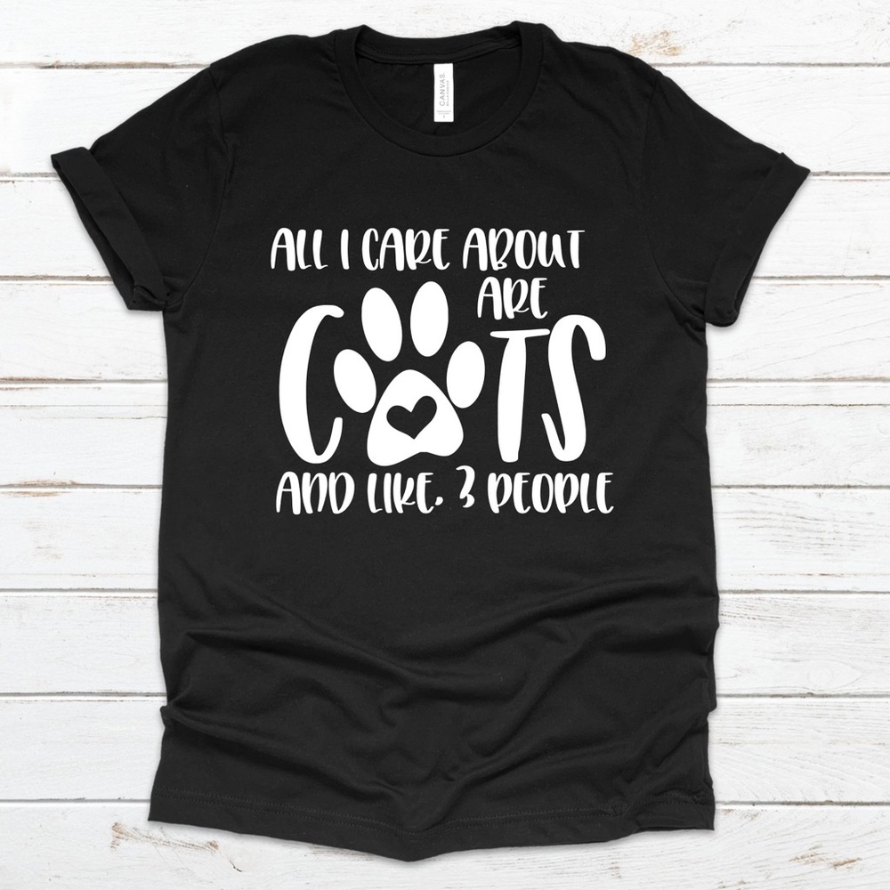 NWT All I Care About Are Cats and Like 3 Ppl Shirt